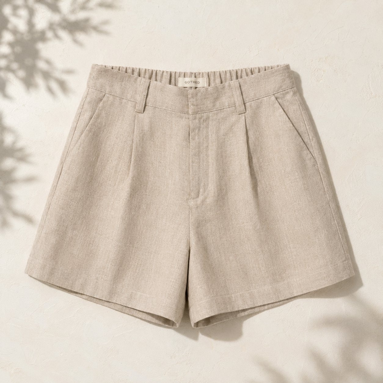 High-Waist Linen Shorts - Women