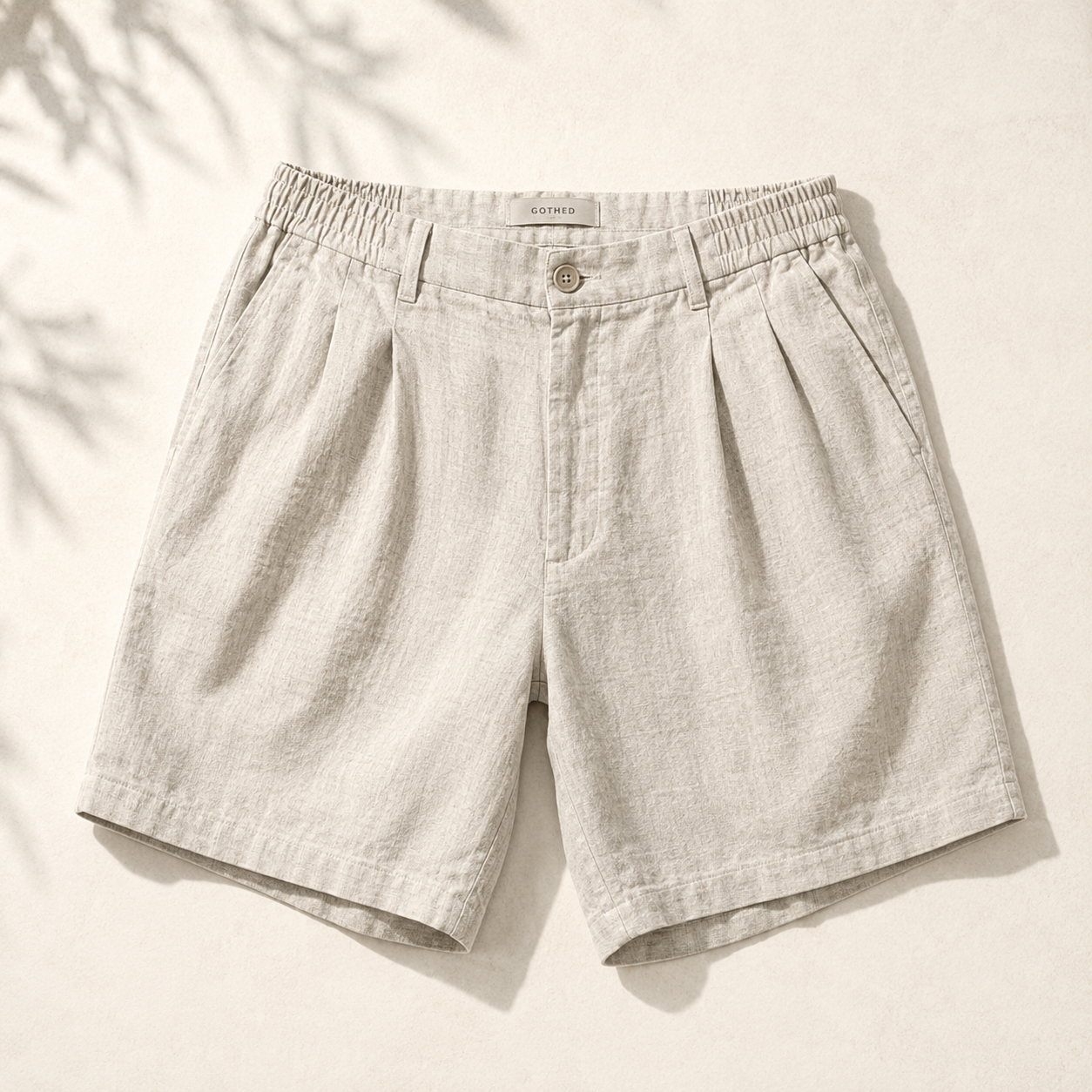 Pleated Linen Shorts - Men